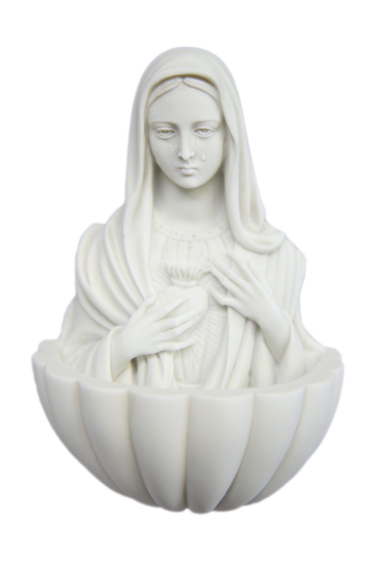 5 1/4" Immaculate Heart of Mary Holy Water Font